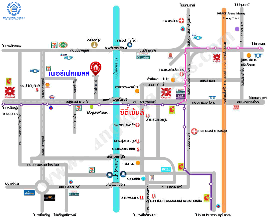 บ้านเดี่ยวมือสองนนทบุรี เพอร์เฟคเพลส2 รัตนาธิเบศร์ เนื้อที่ 69 ตร.ว หลังมุม สภาพสวย โดดเด่น พร้อมฟังก์ชัน 3 ห้องนอน 2 ห้องน้ำ 2 ที่จอดรถ บนทำเลเดินทางสะดวก เชื่อมต่อถนนรัตนาธิเบศร์,  ถนนไทรม้า, ถนนราชพฤกษ์ ใกล้โครงการรถไฟฟ้าสายสีม่วง "สถานีไทรม้า" และจุดขึ้นทางด่วน "งามวงศ์วาน"